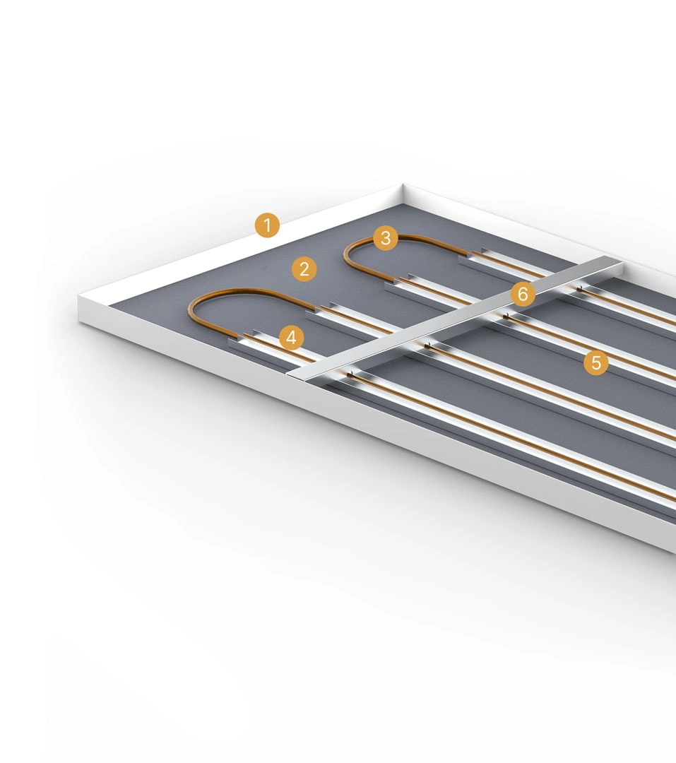 Square Radiant — dettaglio componenti del modulo
